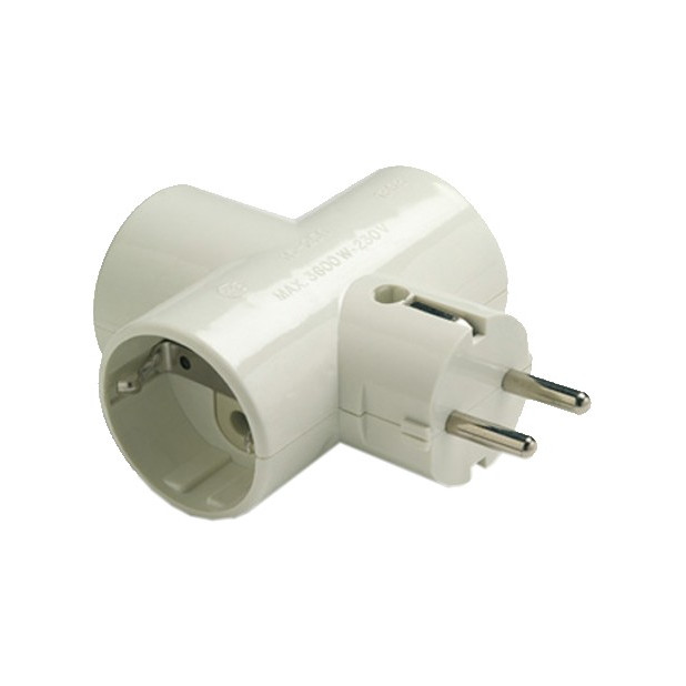 ADAPTADOR TRIPLE 2P+T 16A 250V IP20 BLANCO