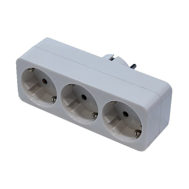 ADAPTADOR TRIPLE FRONTAL 2P+T 16A 250V IP20 BLANCO