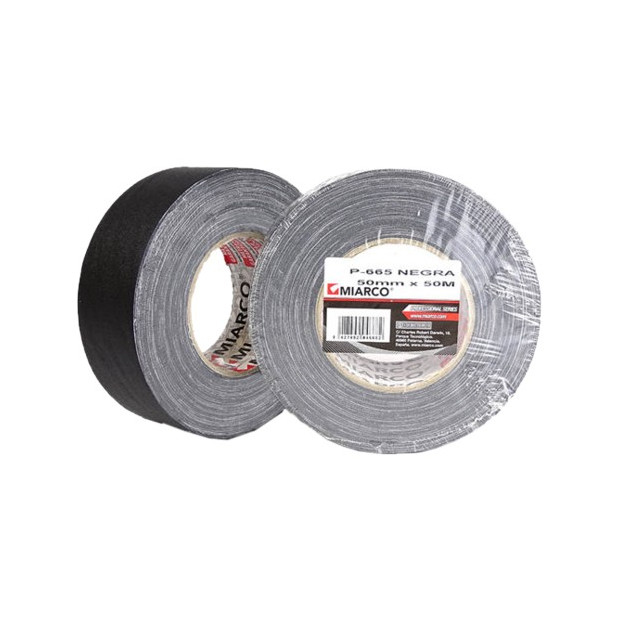 CINTA AMERICANA TELA NEGRA 25MMx50MTS