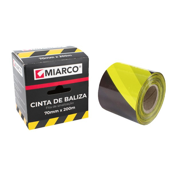 CINTA BALIZA AMARILLA/NEGRA 70MMx200M