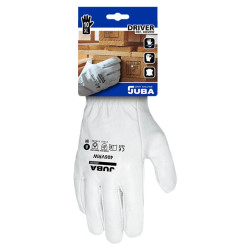 GUANTE PIEL FLOR VACUNO NATURAL BLANCO T.8