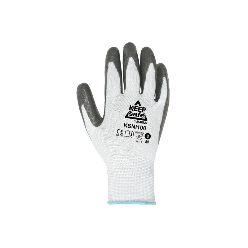 GUANTE POLIESTER REC. ECO NITRILO GRIS T.9