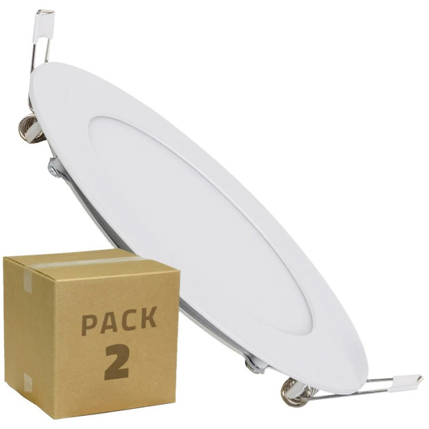 PLACA LED 6W CIRCULAR 105MM. 4000K-4500K BL NEUTRO (2 PACK)