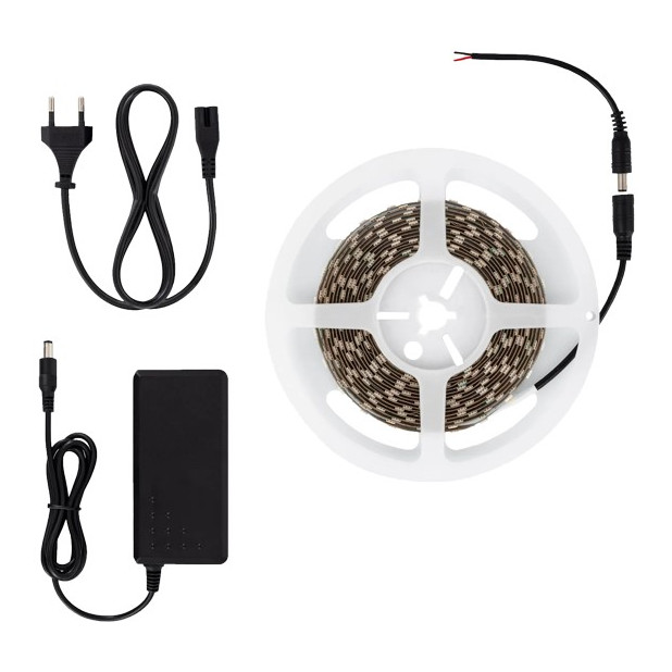 KIT TIRA LED 12V 70W 60 LED/M 5MTS IP20 6000K-6500K BL FRIO