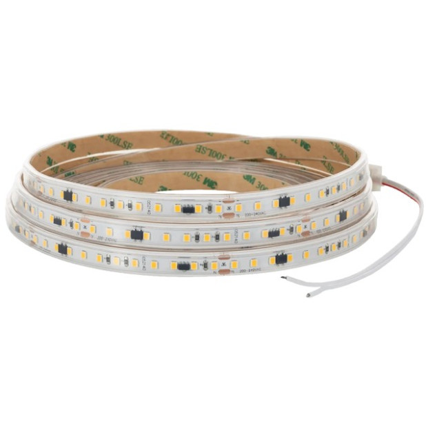 TIRA LED 220V AC 120 LED/M IP65 BL CALIDO (POR MTS)