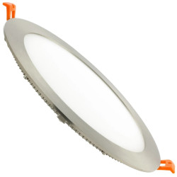 PLACA LED SUPERSLIM PLATA 18W CIRCULAR BL.FRIO ARO PLATA