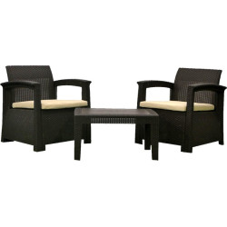 CONJUNTO DE JARDIN PERUGIA RESINA 2 SOFAS+MESA