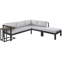 SET RINCONERA AGNES ALUMINIO GRAFITO 224x224x66,50CM