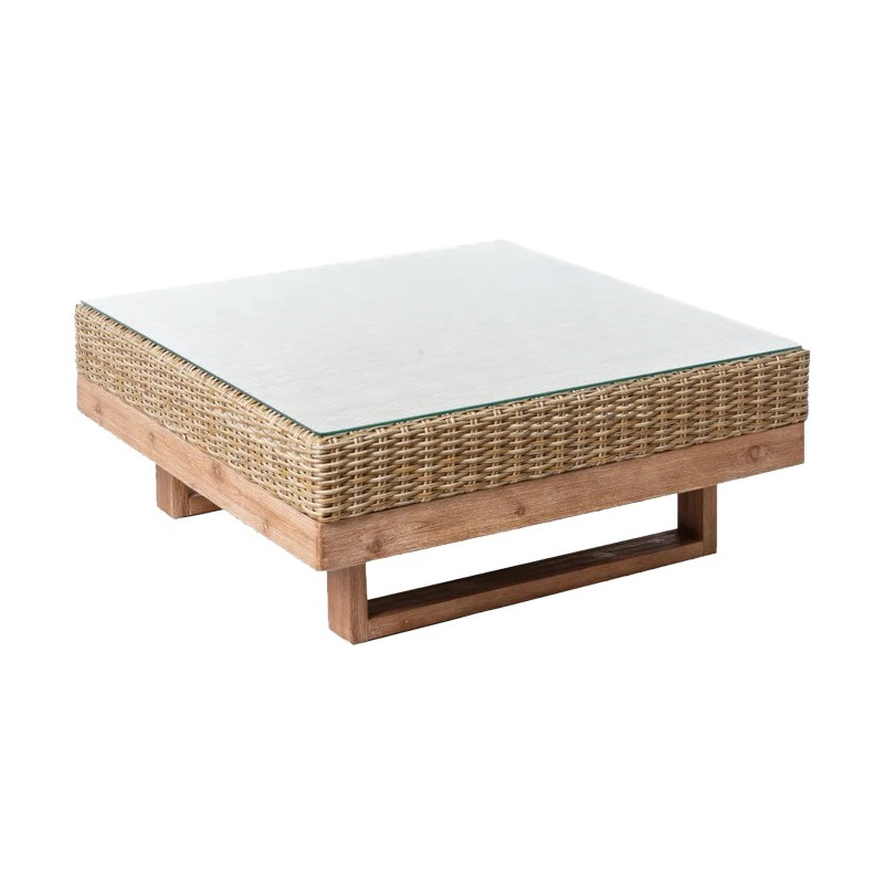 MESA CENTRO NATURAL PATSY RATTAN-MADERA 80x80x35CM