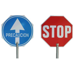 PALETA PASE-STOP PVC C/MANGO ALUM.30CM