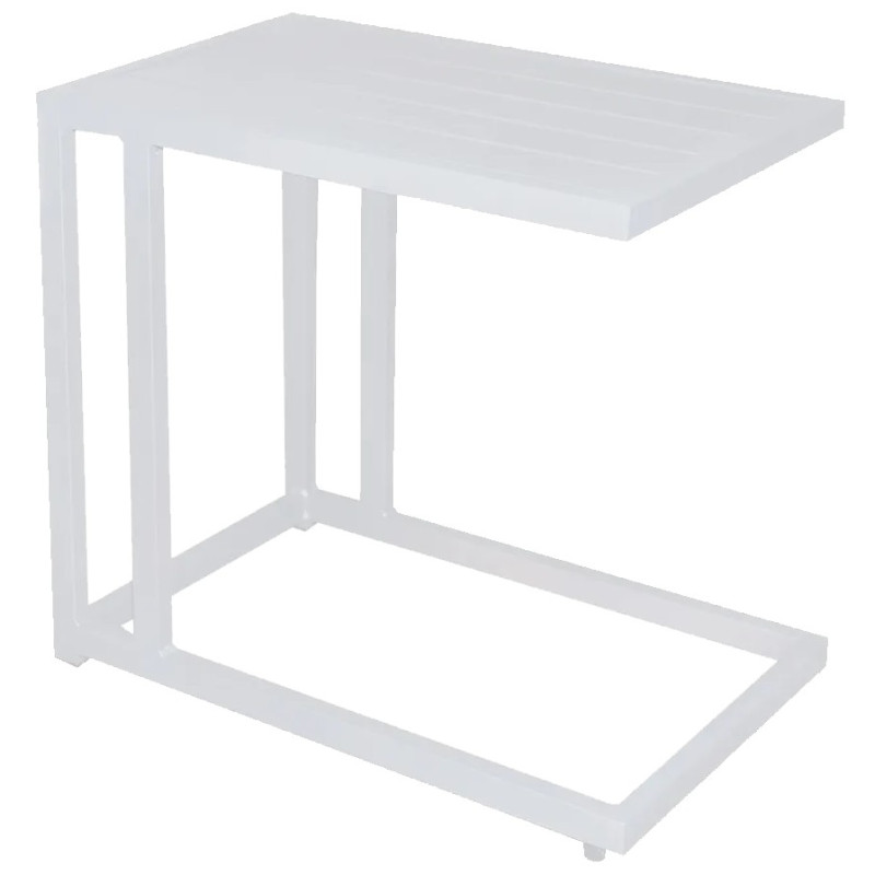 MESA AUXLIAR IO ALUMINIO BLANCO 60X35X57CM