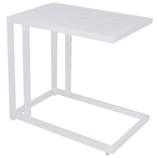 MESA AUXLIAR IO ALUMINIO BLANCO 60X35X57CM
