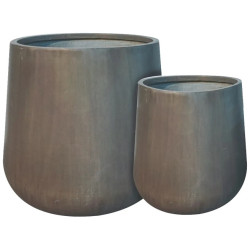 SET MACETEROS SAMOS FIBROCERAMICA MARRON 60/45cm