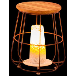 MESA LED DEWI TECA 36,50x36,50x44,50CM