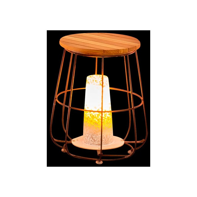 MESA LED DEWI TECA 36,50x36,50x44,50CM