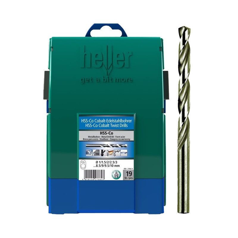 ESTUCHE BROCAS HSS-CO COBALTO 1-10mm(19pzs)