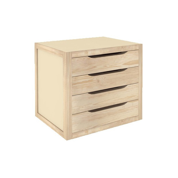 CAJONERA 4 CAJONES PINO NAT. 39x37,5x30 S/BARNIZ
