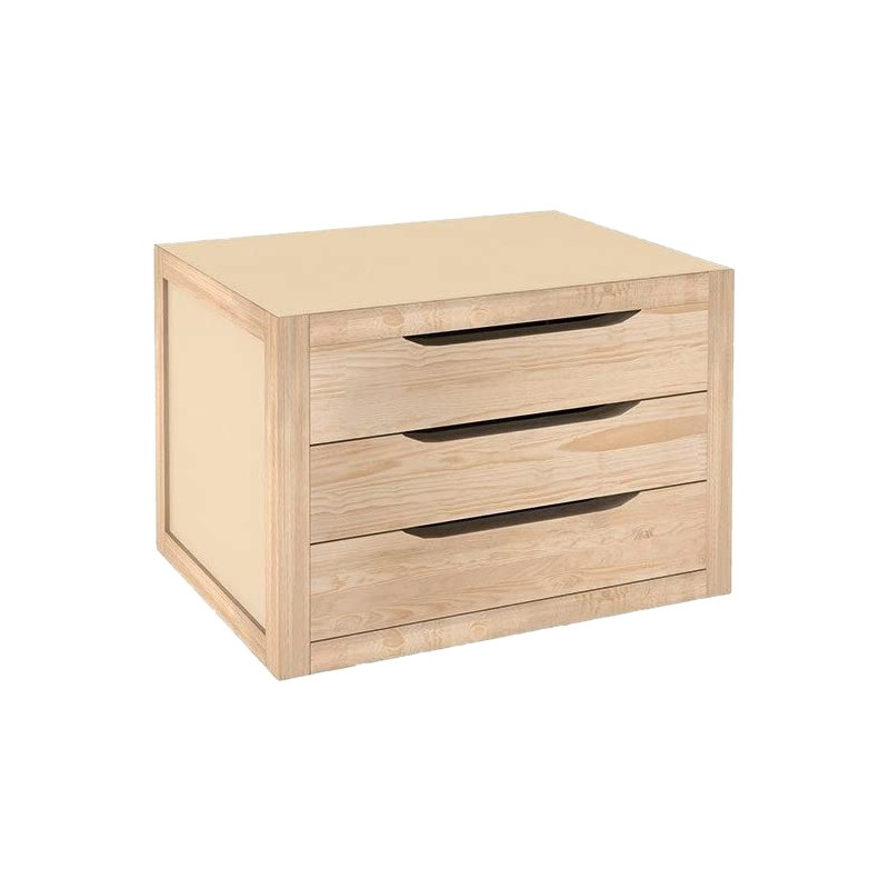 CAJONERA 3 CAJONES PINO NAT. 39x29,5x30 S/BARNIZ