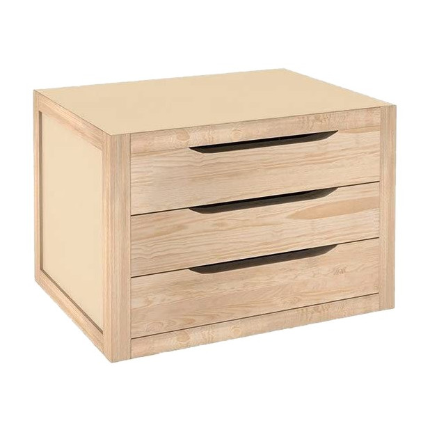 CAJONERA 3 CAJONES PINO NAT. 39x29,5x30 S/BARNIZ