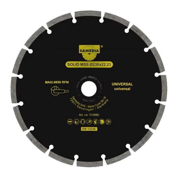 DISCO DIAMANTE UNIVERSAL SOLID 230x22,23mm