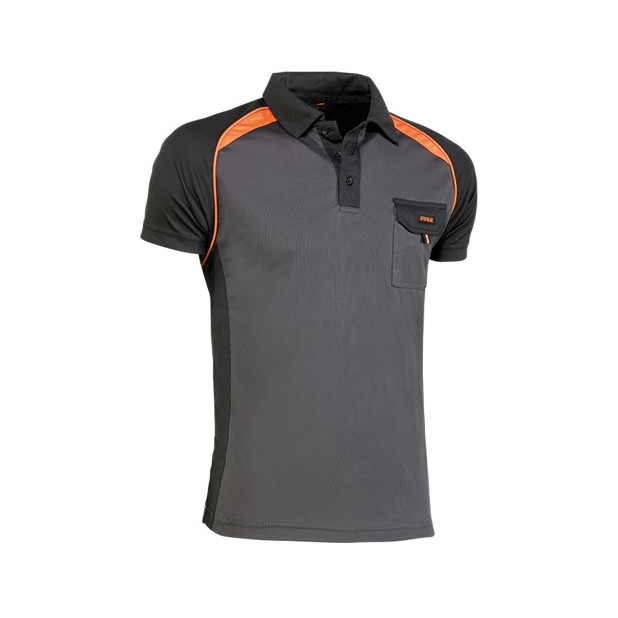 POLO TRANPS.NEGRO/NARANJA T.XL
