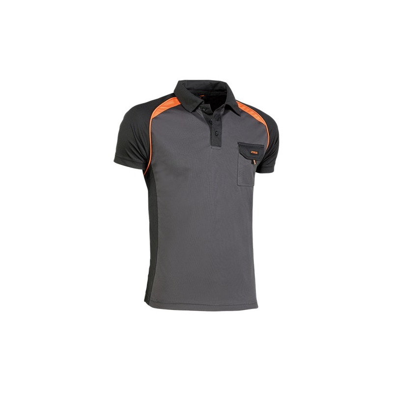 POLO TRANPS.NEGRO/NARANJA T.XXL