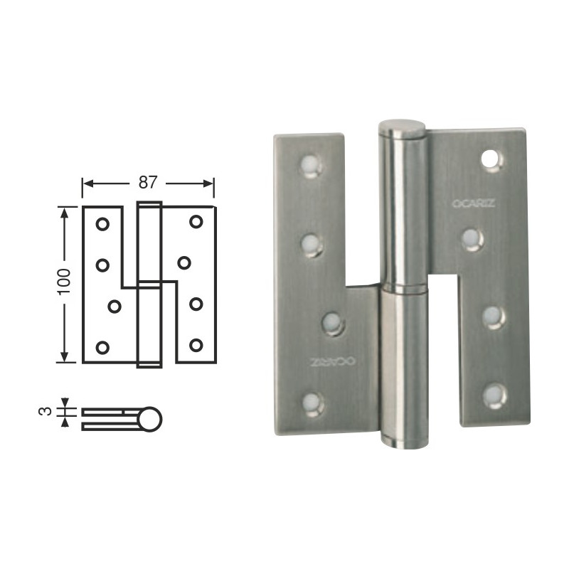 PERNIO OCARIZ 150-C 100x87 IZDA. INOX.