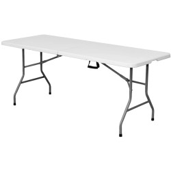 MESA RECTANGULAR PLEGABLE HDPE BLANCO 244x75x74 CM