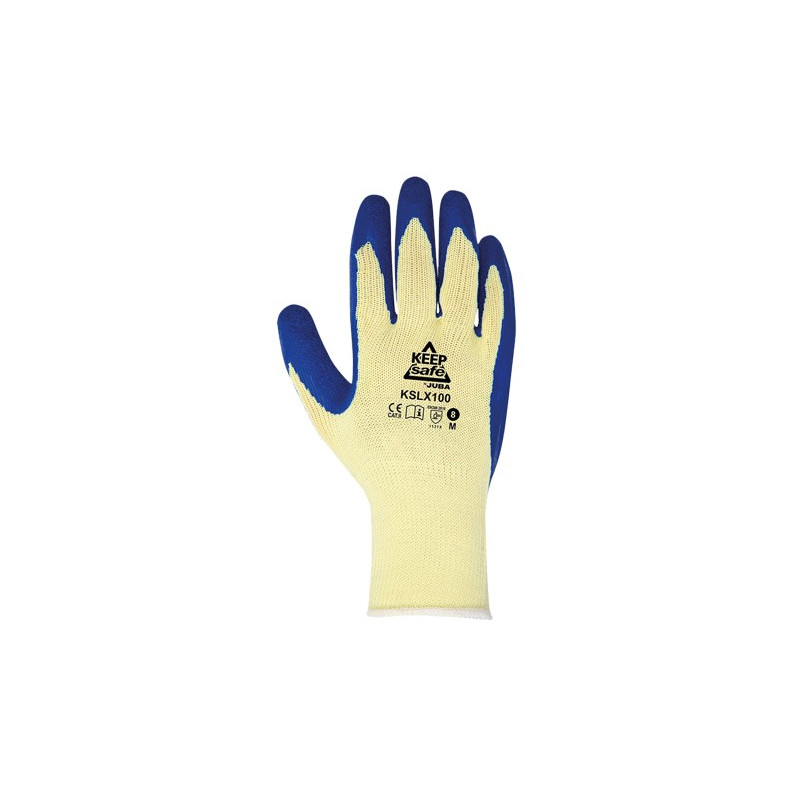 GUANTE POLIESTER REC. LATEX AZUL PALMA T.10