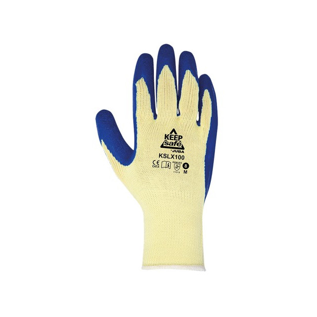 GUANTE POLIESTER REC. LATEX AZUL PALMA T.10