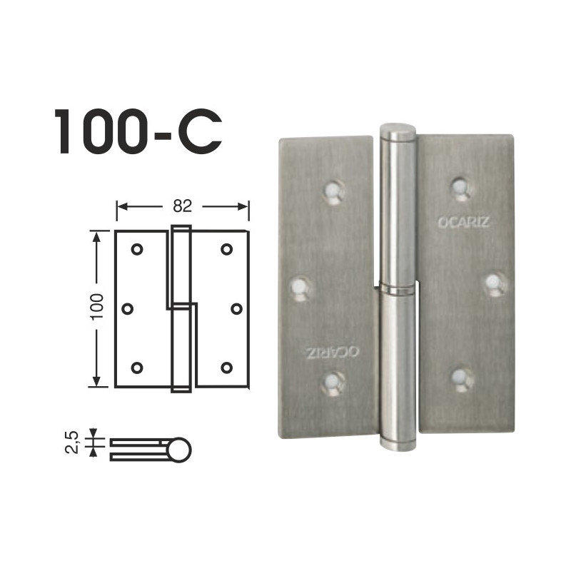 PERNIO 100-C 100x82 DCHA. INOX.