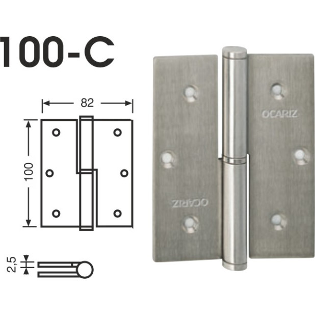 PERNIO 100-C 100x82 DCHA. INOX.