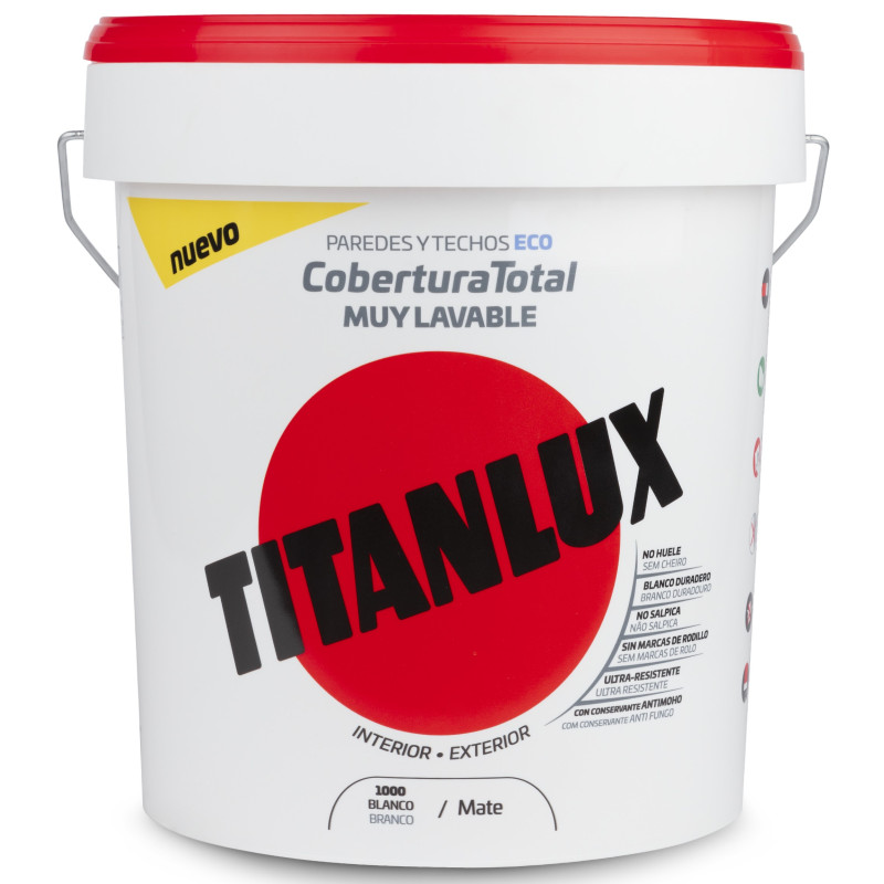 PINTURA TITANLUX COBERTURA BLANCO 15L