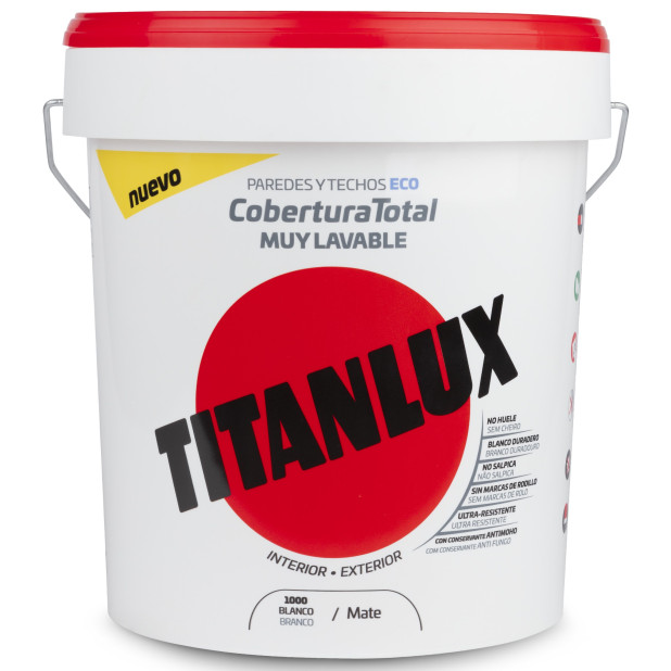 PINTURA TITANLUX COBERTURA BLANCO 15L