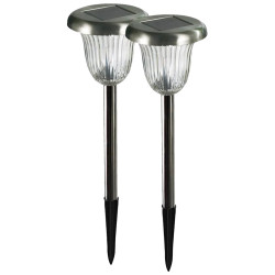 LÁMPARA SOLAR ACERO INOXIDABLE 11X33CM