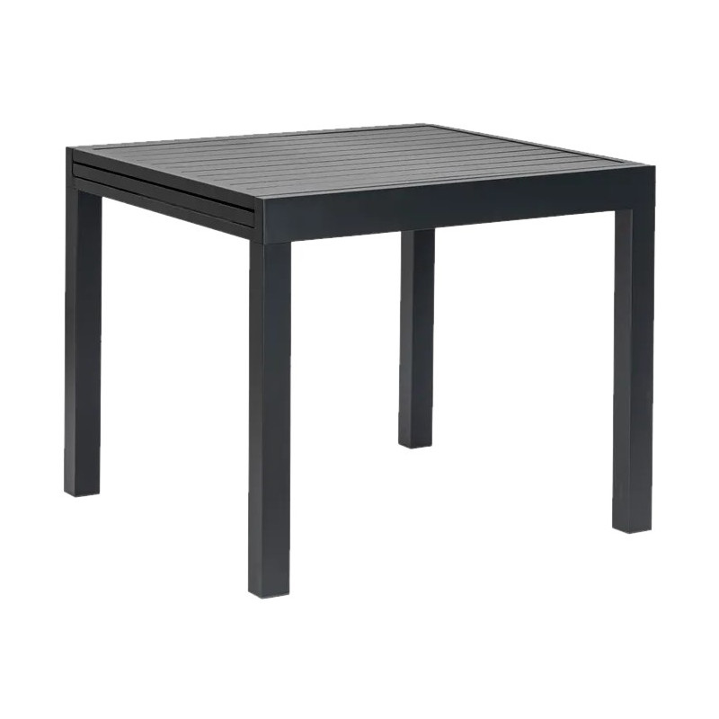 MESA EXTENSIBLE THAIS ALUMINIO GRAFITO 90x90x74CM