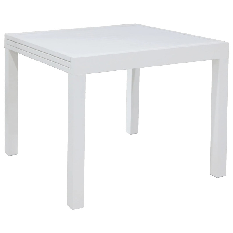 MESA EXTENSIBLE THAIS ALUMINIO BLANCO 90x90x74CM