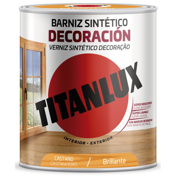 TITANLUX BARNIZ SINTETICO BRILLANTE CASTAÑO 250ML