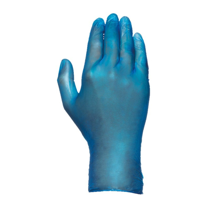 GUANTE DESECHABLE VINILO AZUL S/POLVO T.10 (100UND)