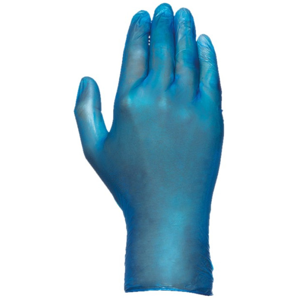 GUANTE DESECHABLE VINILO AZUL S/POLVO T.10 (100UND)