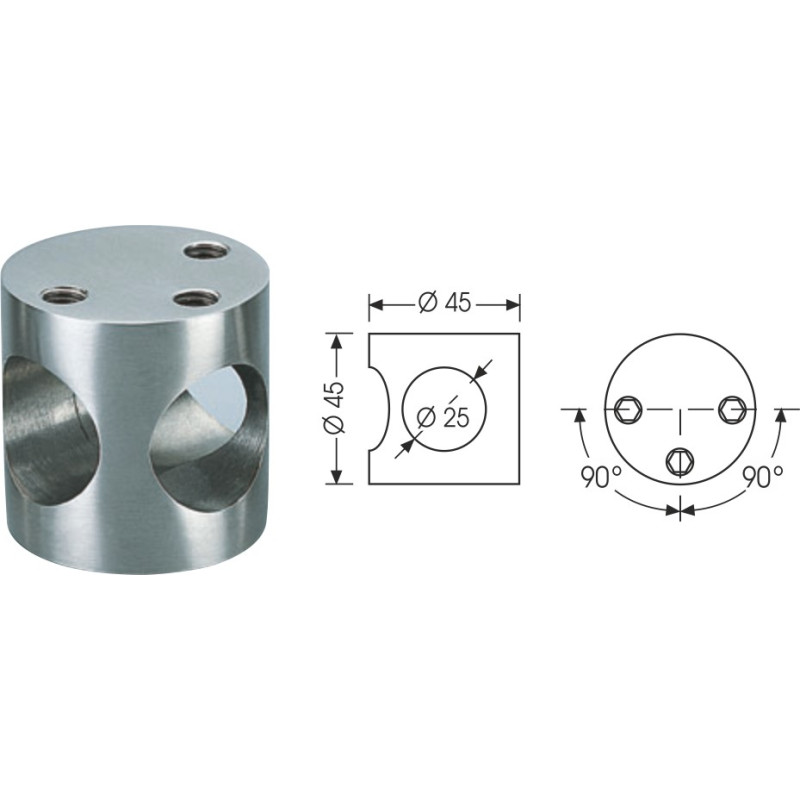 NUDO TUBO "T" INOX 591