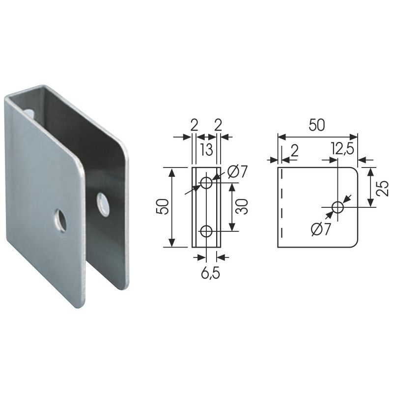 PINZAS P/CABINAS INOX 587