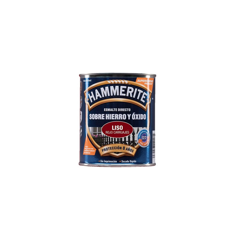 PINTURA HAMMERITE LISO ROJO CARRU. 5L.