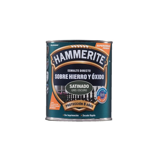 PINTURA HAMMERITE SATINADO GRIS OSCURO 5L.
