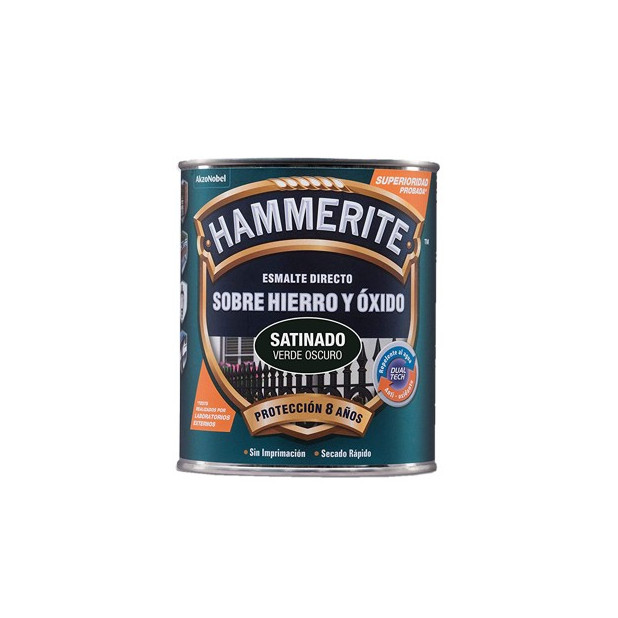 PINTURA HAMMERITE SATINADO VERDE OSCURO 5L.