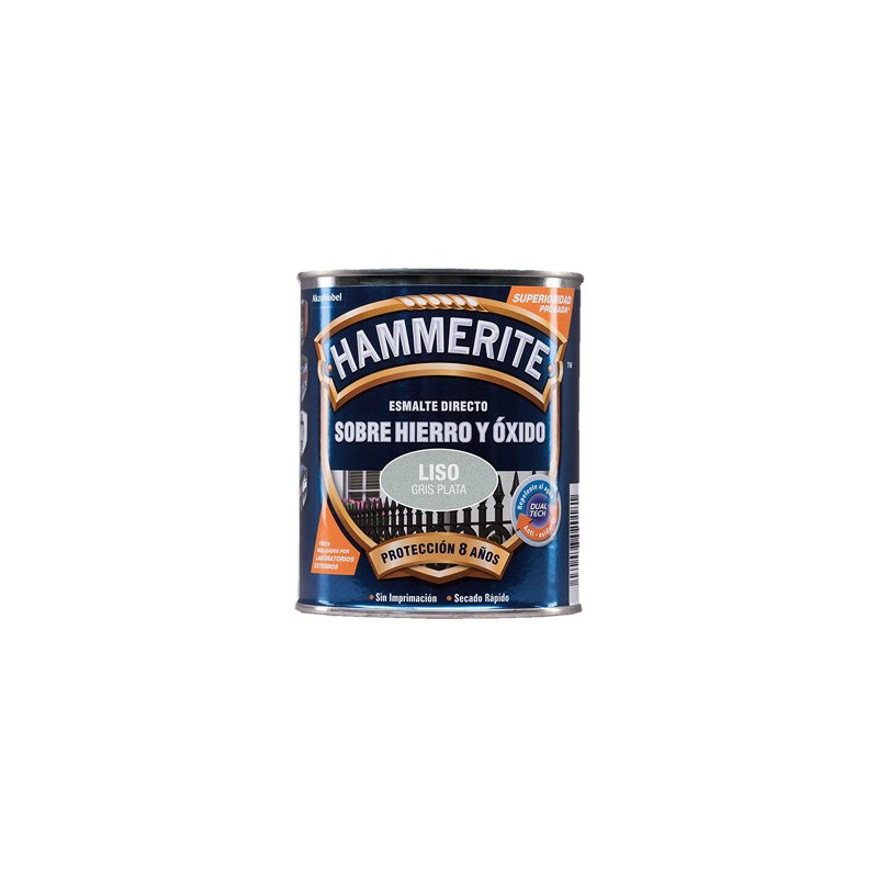 PINTURA HAMMERITE LISO GRIS PLATA 250ML.