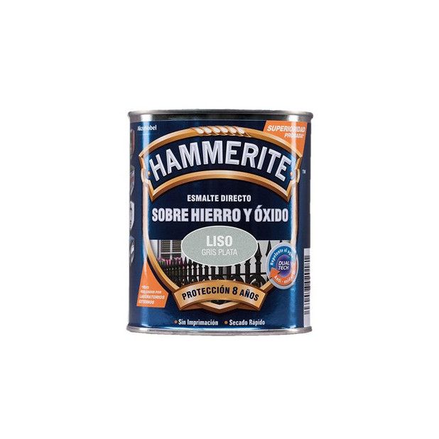 PINTURA HAMMERITE LISO GRIS PLATA 250ML.