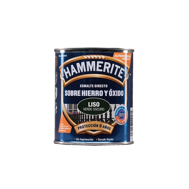 PINTURA HAMMERITE LISO VERDE OSCURO 250ML.