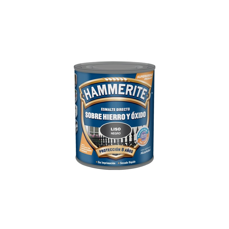 PINTURA HAMMERITE LISO NEGRO 250ML.