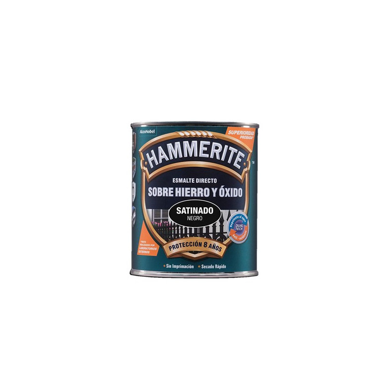 PINTURA HAMMERITE SATINADO NEGRO 250ML